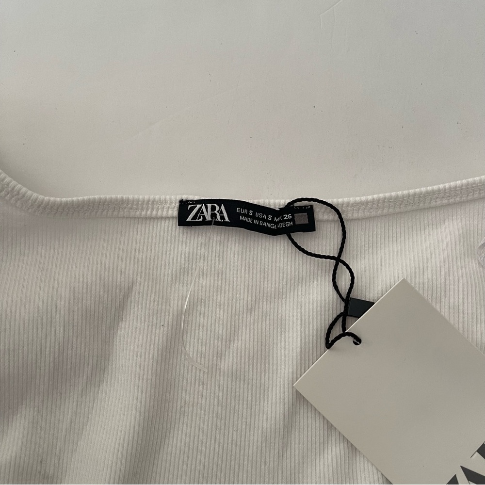 Zara White Ruffled Rib Bodysuit - Picture 12 of 16